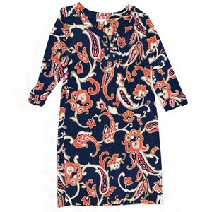 charter club orange floral dress with grommet medium